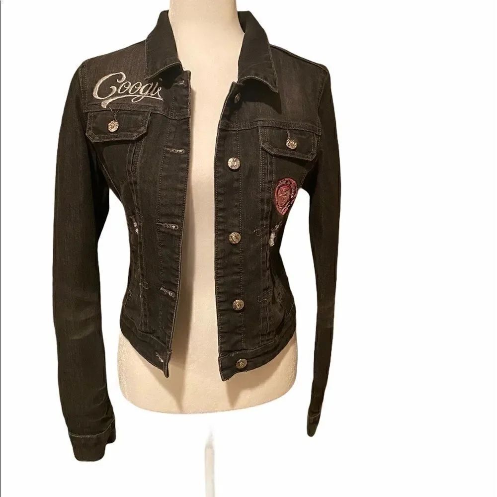 COOGIE Black Trucker Patch Jacket Size Medium